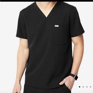 Figs Mens Black Chisec scrub top